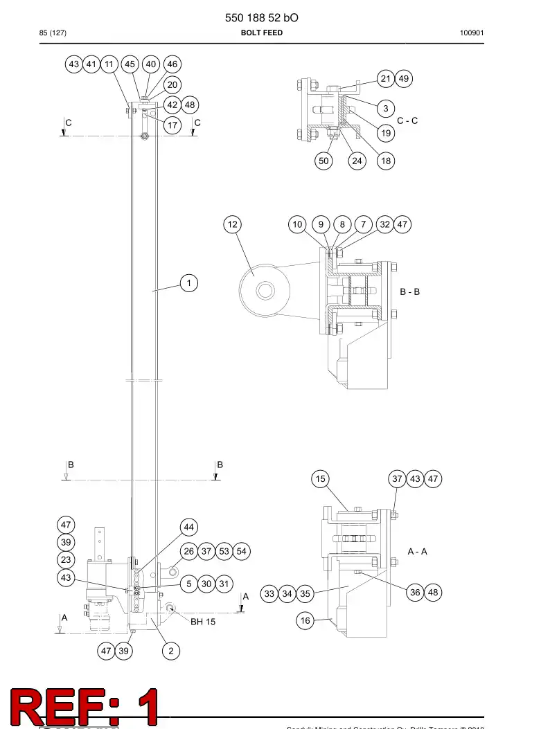 20654205 206 542 05 RAILS - Sandvik Technical Drawing
