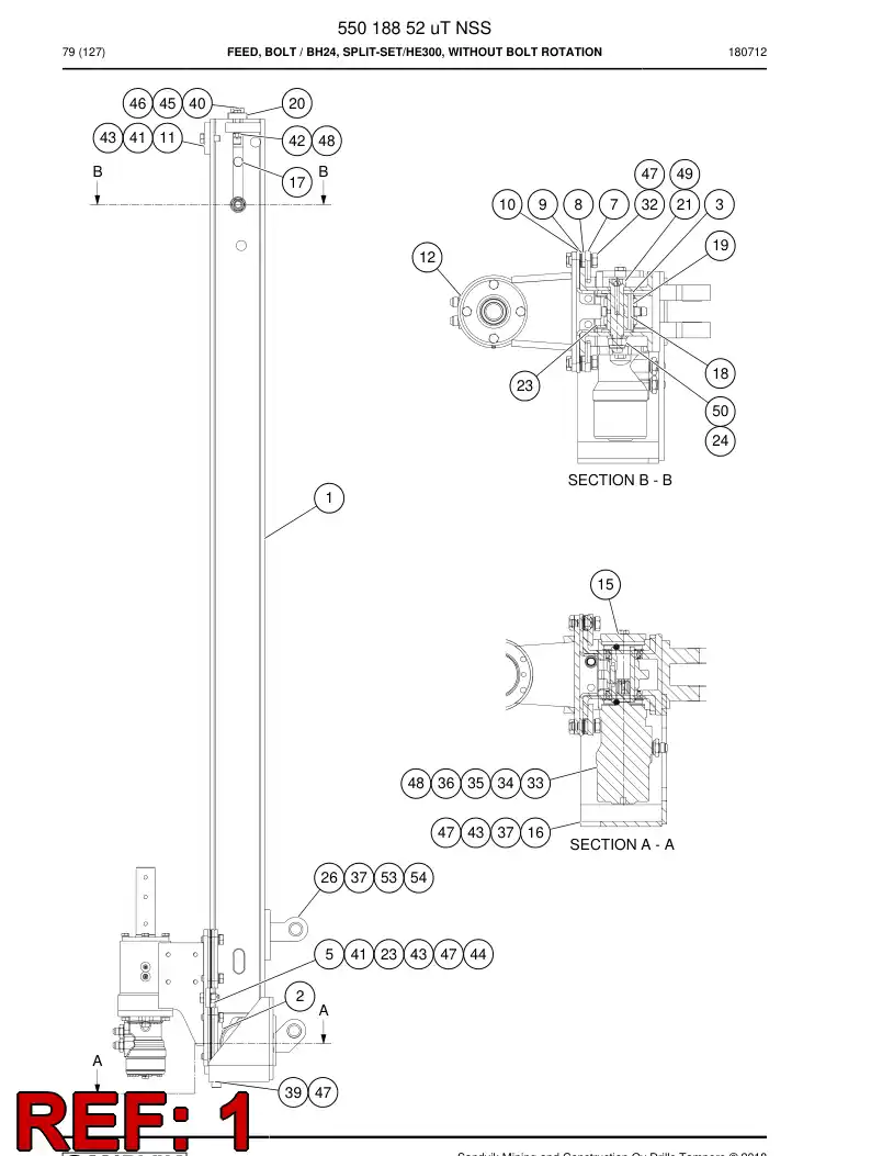 20654205p 206 542 05p Rail - Sandvik Technical Drawing
