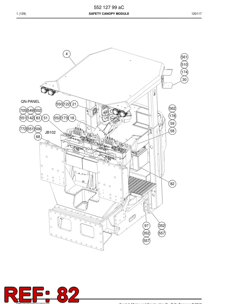 20694508 206 945 08 Hinge - Sandvik Technical Drawing