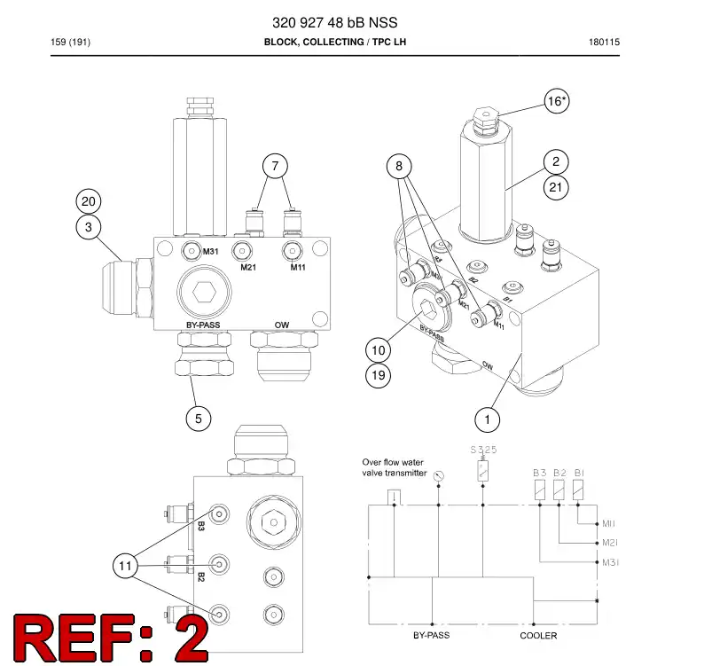 20694628a 206 946 28a Adapter, Hydraulic - Sandvik Technical Drawing