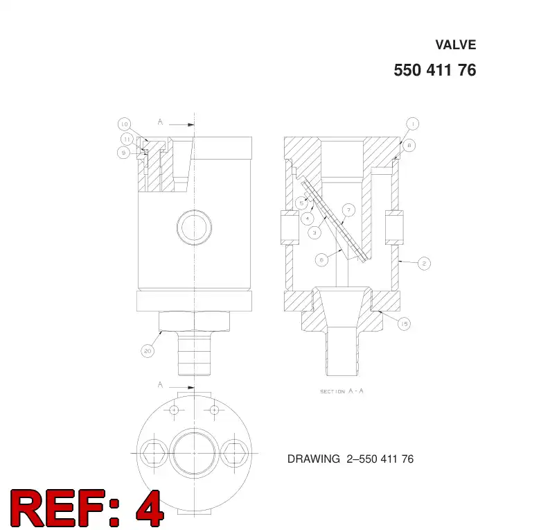 20708758 207 087 58 PLATE - Sandvik Technical Drawing