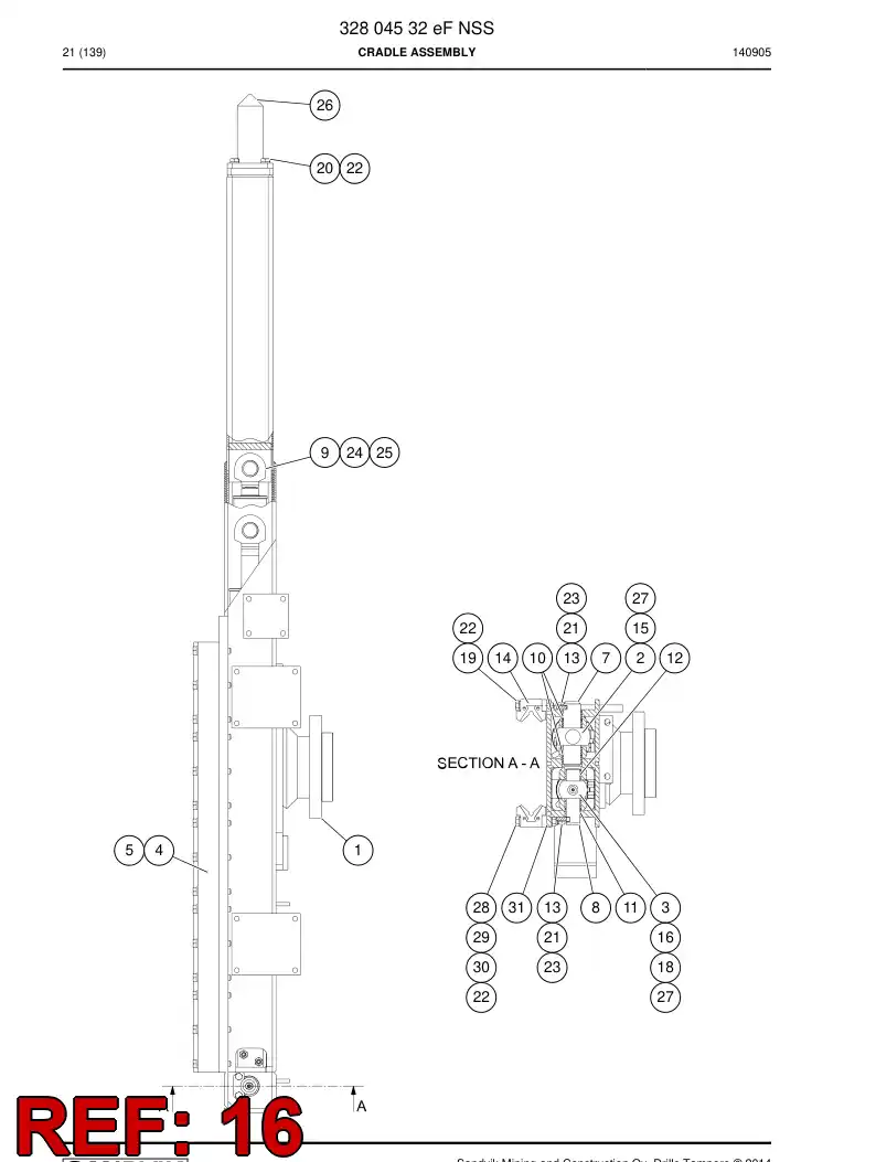 20712168a 207 121 68a Adapter, Hydraulic - Sandvik Technical Drawing