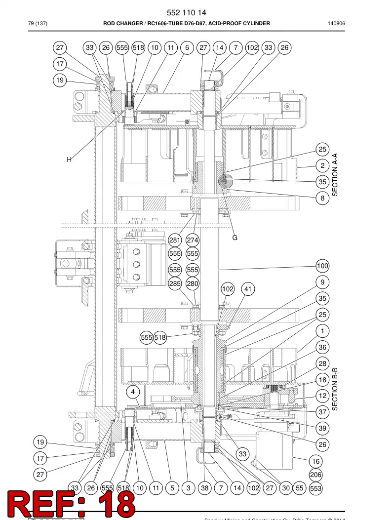 20713208 207 132 08 Flange - Sandvik Technical Drawing