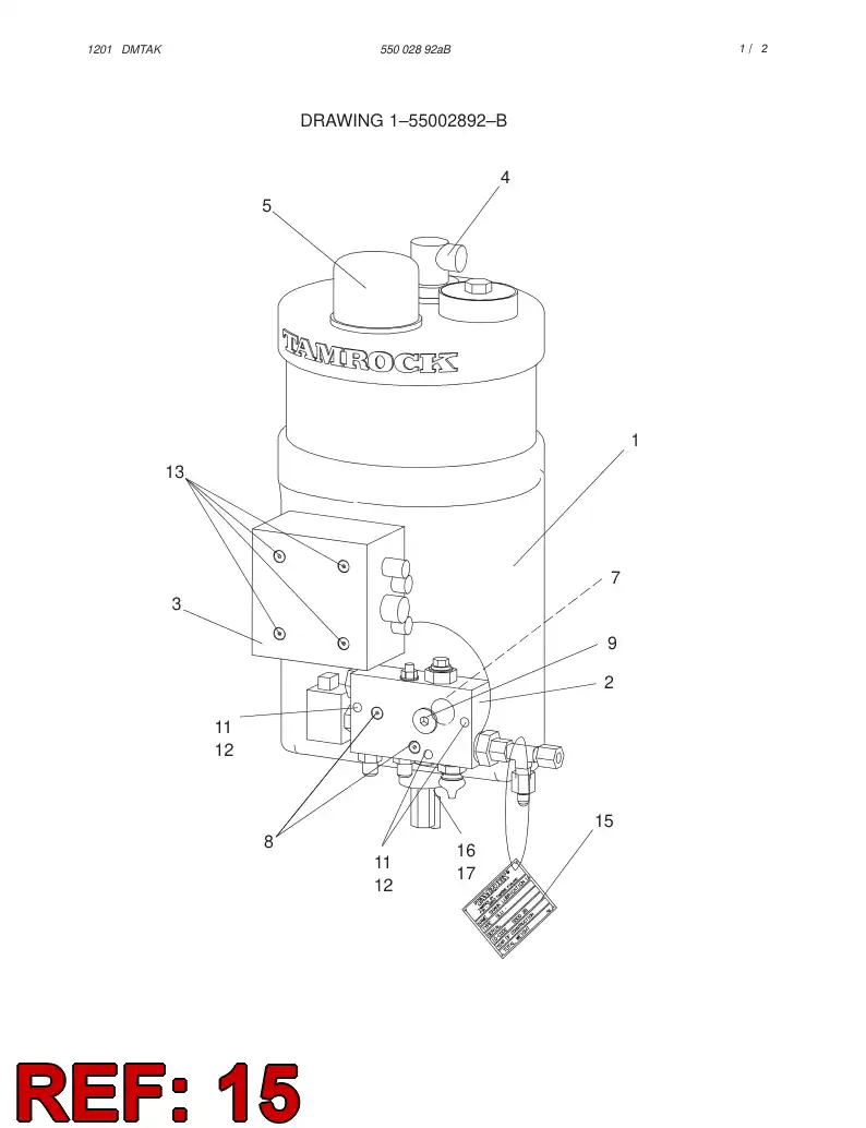 20725658 207 256 58 DATA PLATE - Sandvik Technical Drawing