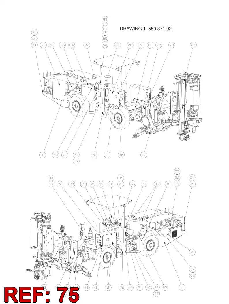 20726948 207 269 48 WARNING ''SLIP RING UNIT'' - Sandvik Technical Drawing