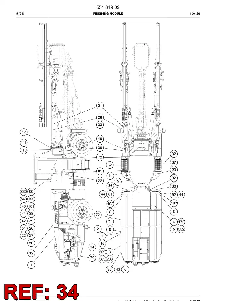 20727548 207 275 48 Warning decal - Sandvik Technical Drawing