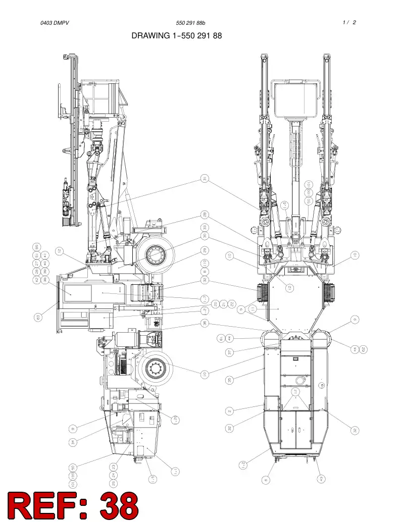 20729308 207 293 08 WARNING ''TIPPING HAZARD'' - Sandvik Technical Drawing