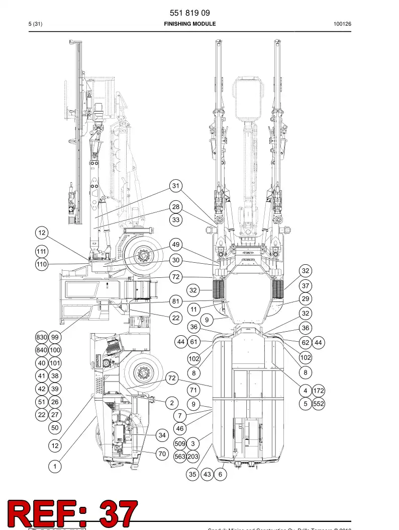 20731518 207 315 18 Warning decal - Sandvik Technical Drawing