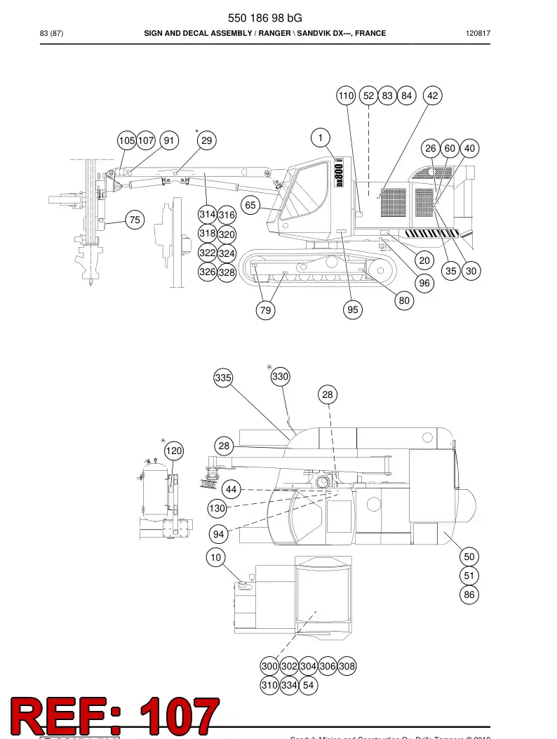 20733408 207 334 08 Sign - Sandvik Technical Drawing
