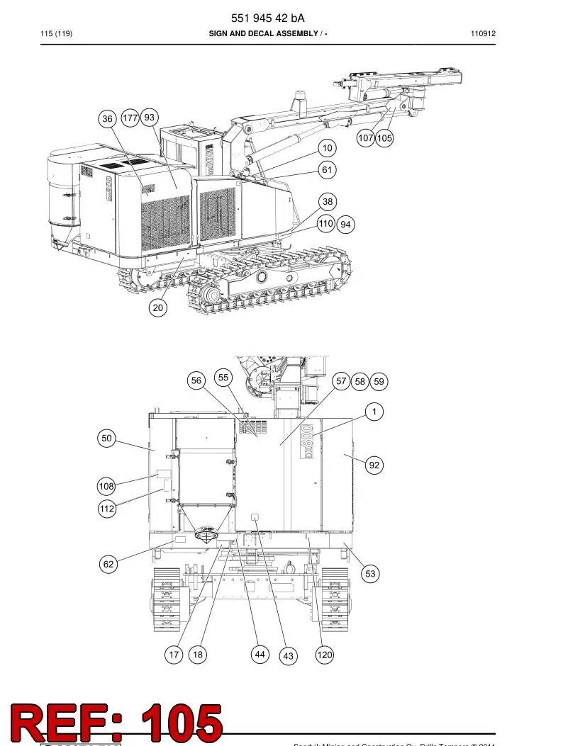 20733948a 207 339 48a Sign - Sandvik Technical Drawing