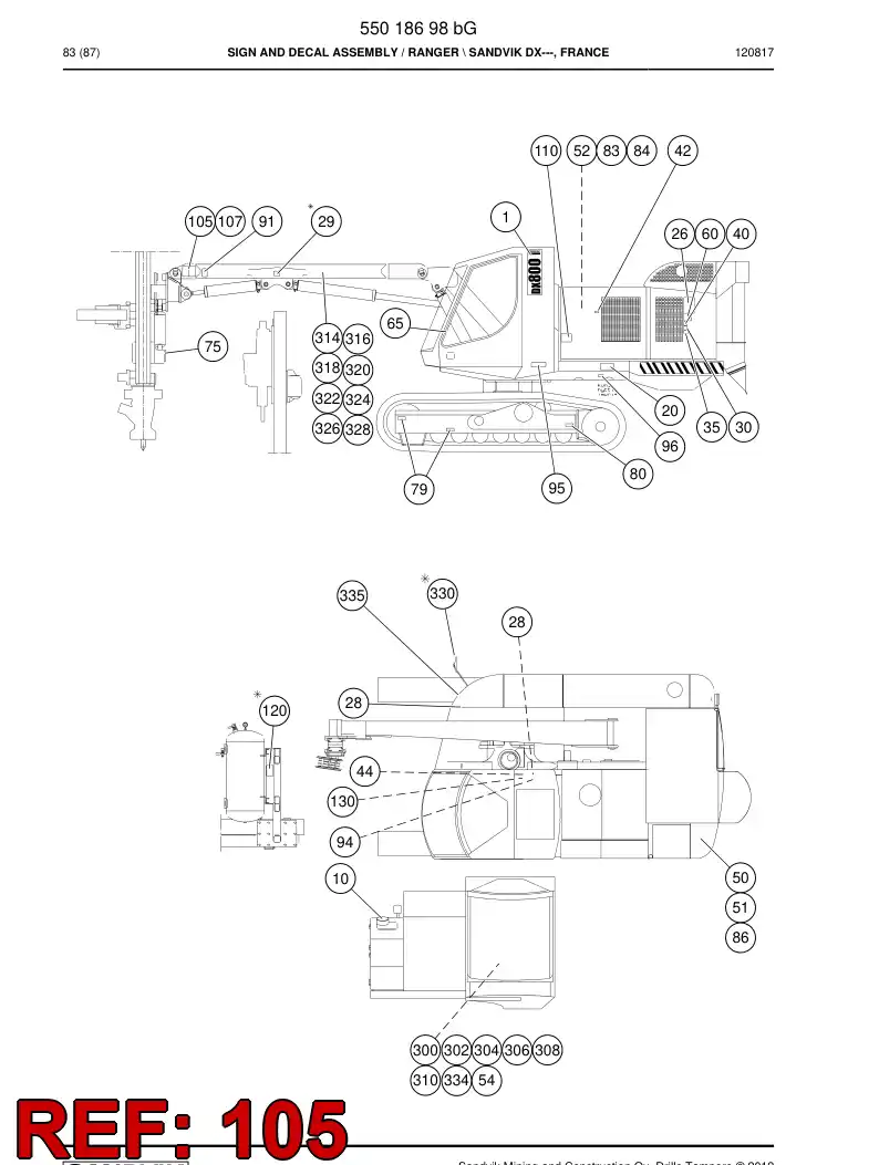 20734418a 207 344 18a Sign - Sandvik Technical Drawing