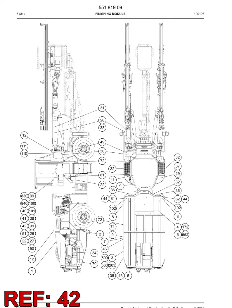 20739598 207 395 98 Warning decal - Sandvik Technical Drawing