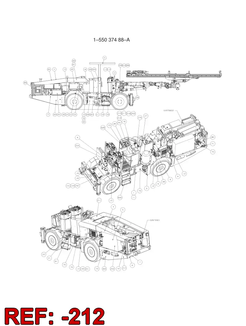 20739908 207 399 08 WARNING ''EXTENDED JACK BEAM'' - Sandvik Technical Drawing