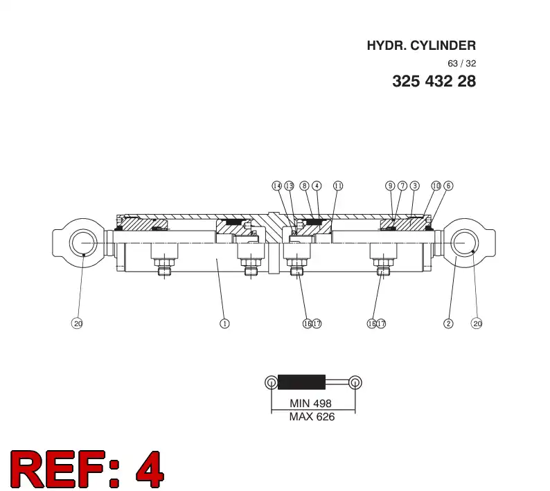 20755078 207 550 78 PISTON - Sandvik Technical Drawing