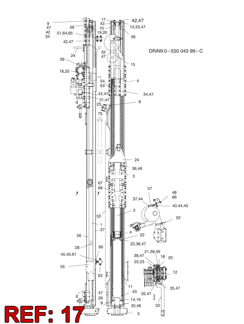 20774308 207 743 08 NUT M16 L=50 - Sandvik Technical Drawing