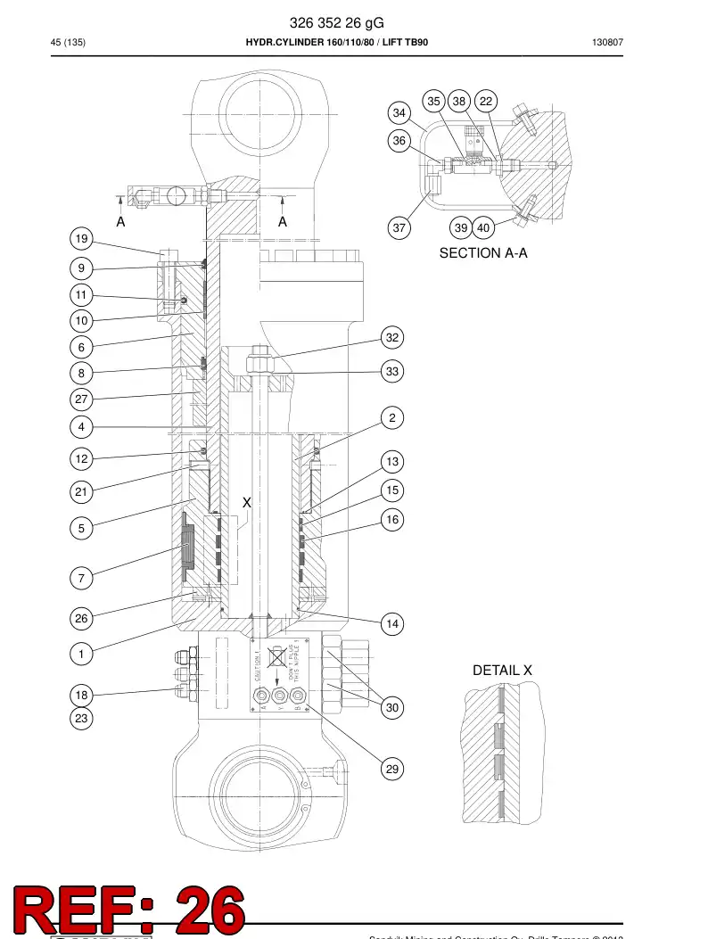 20795234l 207 952 34l Limit bushing - Sandvik Technical Drawing