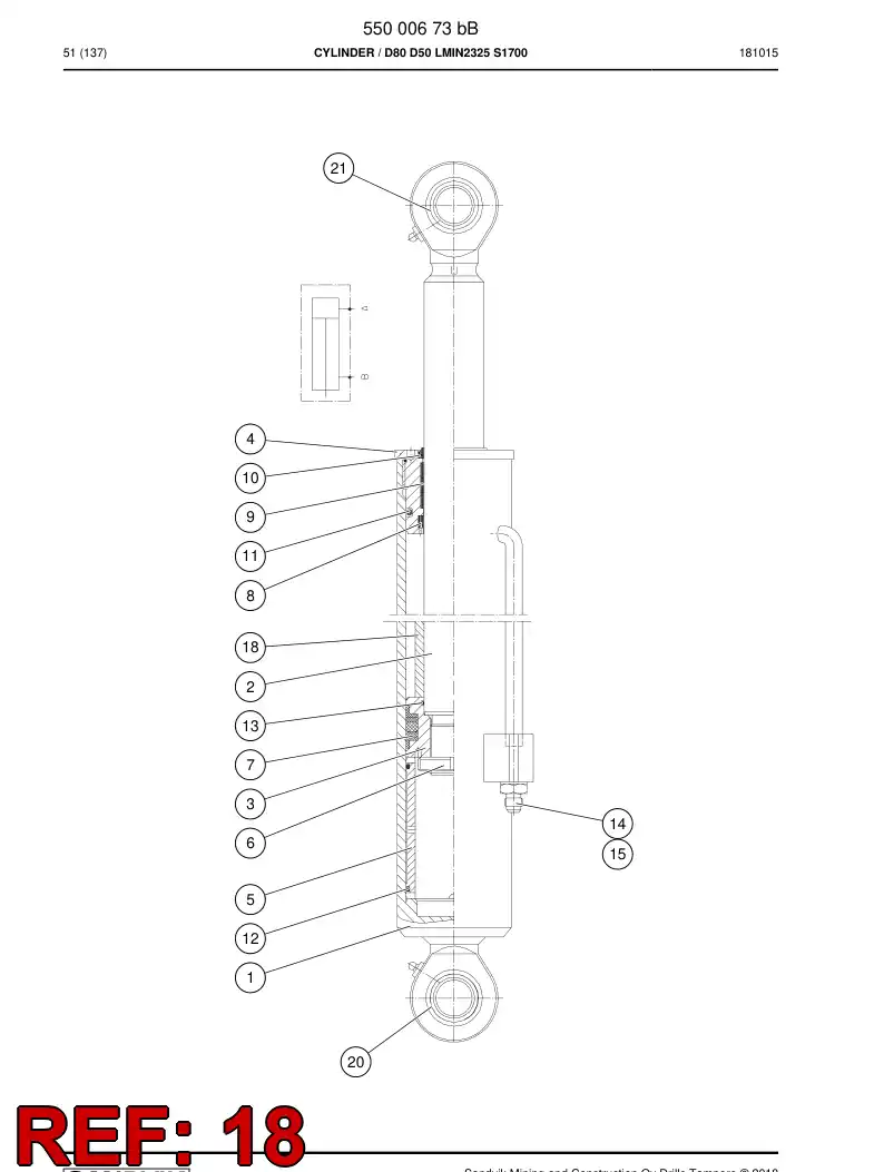 20803437 208 034 37 LIMITING BUSHING - Sandvik Technical Drawing