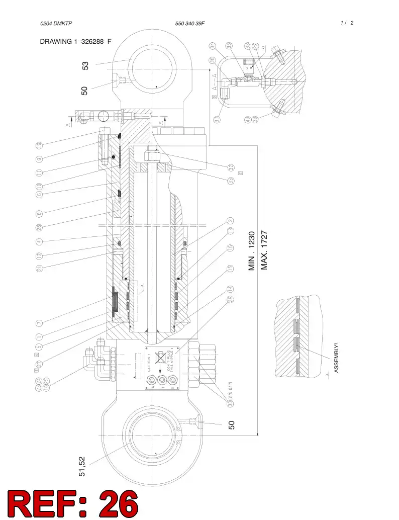 20816237 208 162 37 LIMIT BUSHING - Sandvik Technical Drawing