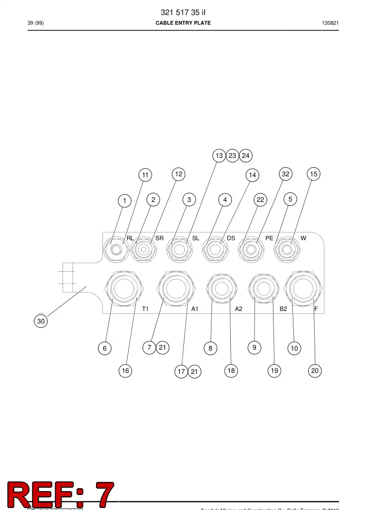 20838058b 208 380 58b Adapter, Hydraulic - Sandvik Technical Drawing