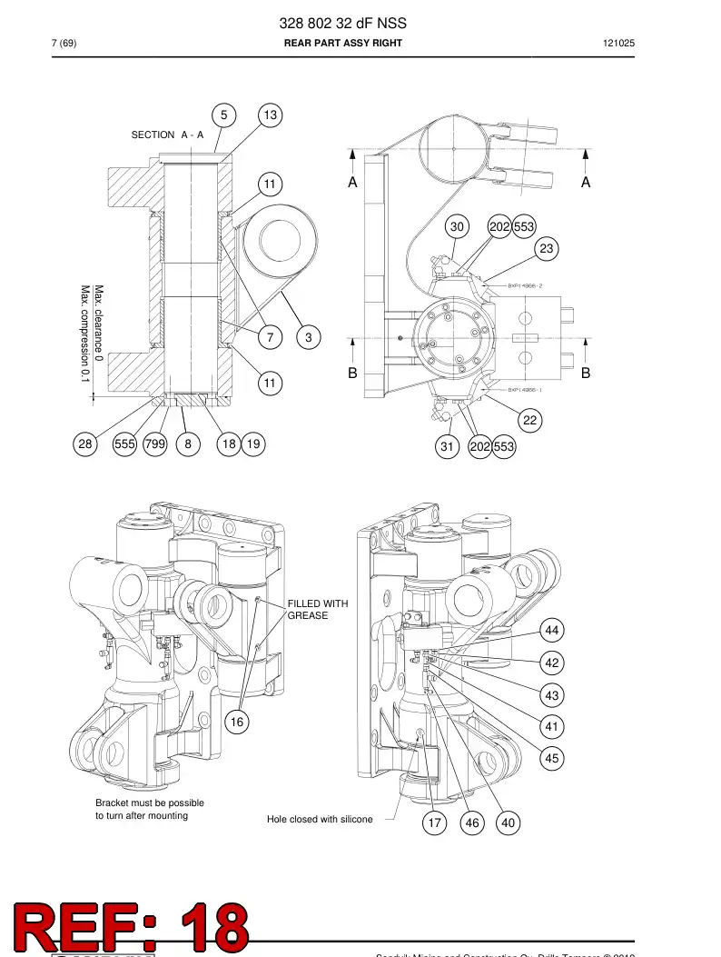 20852058 208 520 58 SHIM 0,1 - Sandvik Technical Drawing