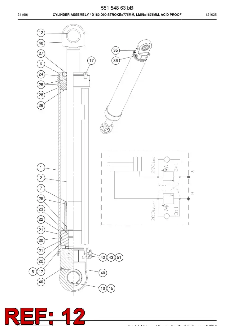 20884208 208 842 08 Bushing, Bearing - Sandvik Technical Drawing