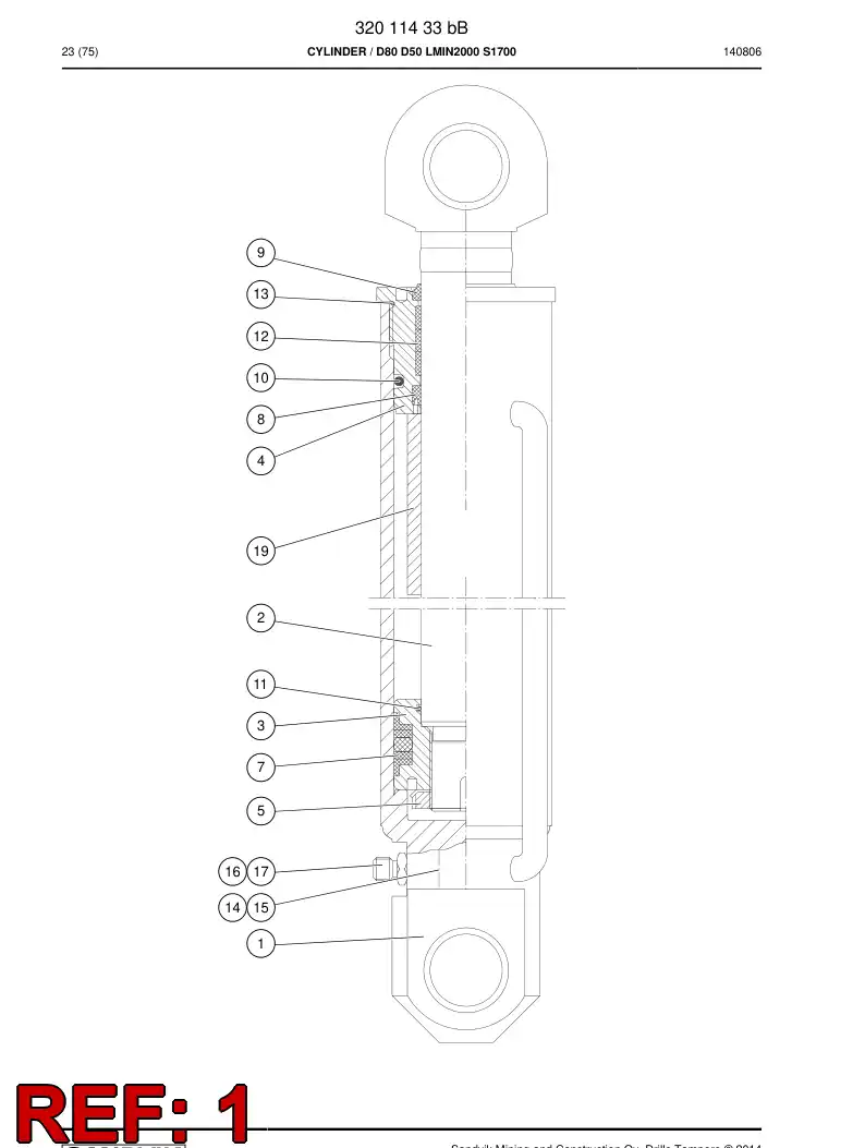 20901018 209 010 18 BEARING BUSHING - Sandvik Technical Drawing