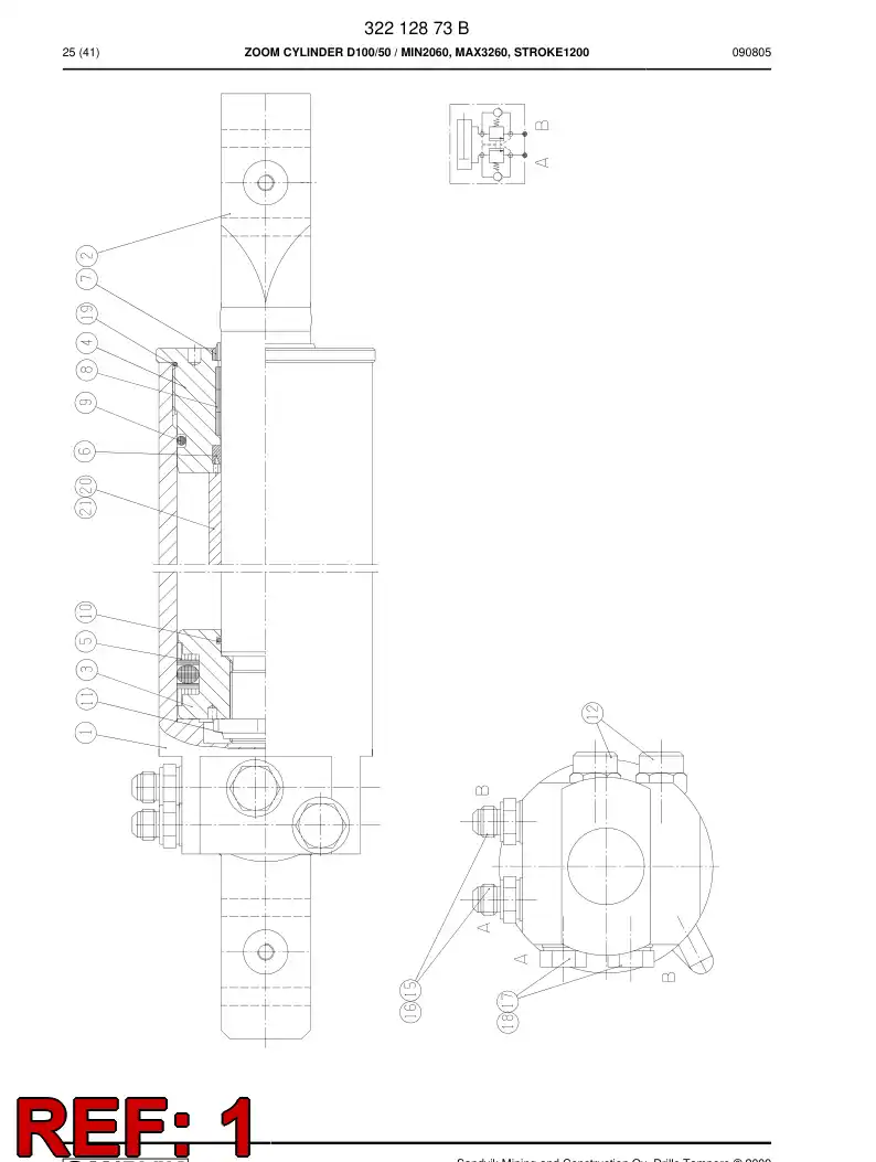 20919838 209 198 38 Bearing bushing - Sandvik Technical Drawing