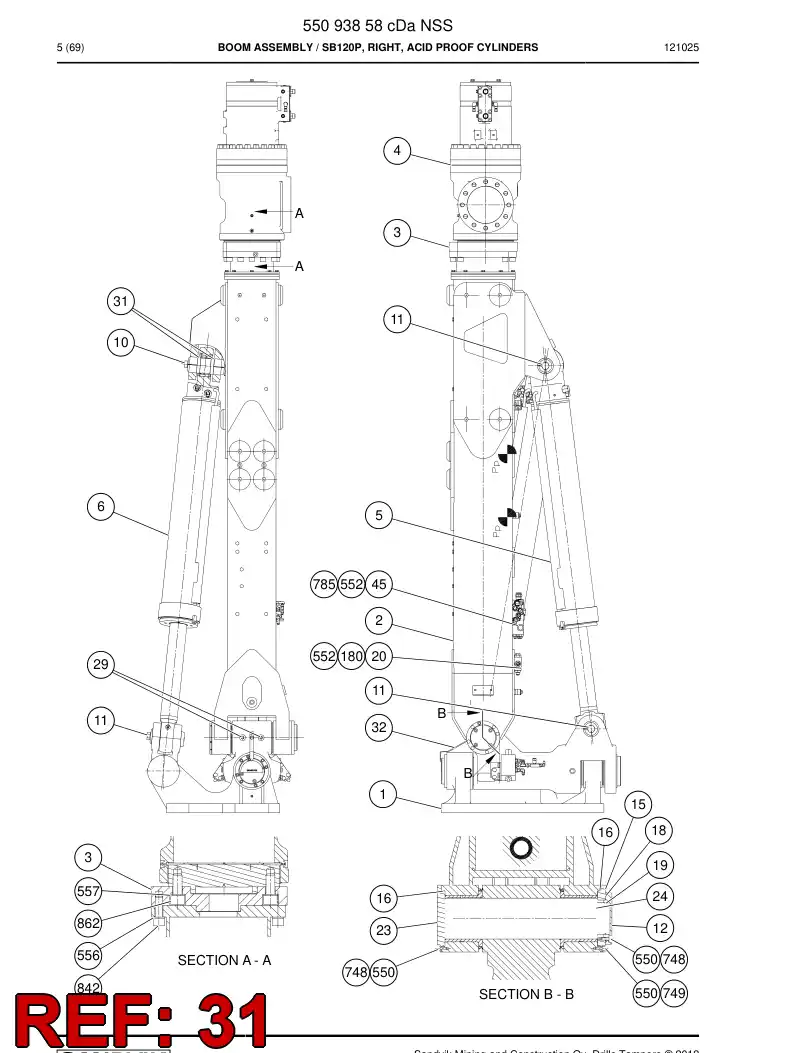 20922648 209 226 48 SPACER RING - Sandvik Technical Drawing
