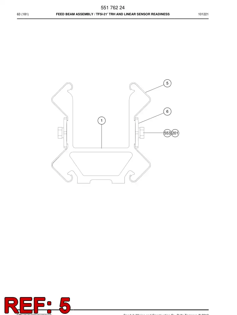 20950208a 209 502 08a Guide strip - Sandvik Technical Drawing