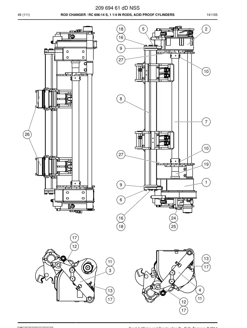 20969461d 209 694 61d Rod Changer - Sandvik Technical Drawing