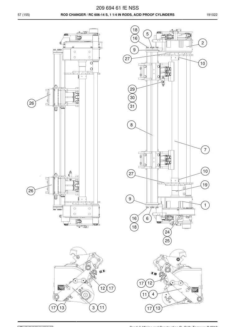 20969461f 209 694 61f TROCADOR DE RODS - Sandvik Technical Drawing