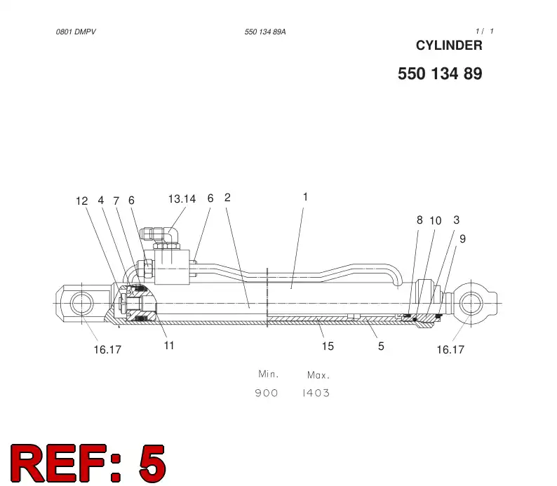 20994097 209 940 97 LIMIT BUSHING L=74 (54/40) - Sandvik Technical Drawing