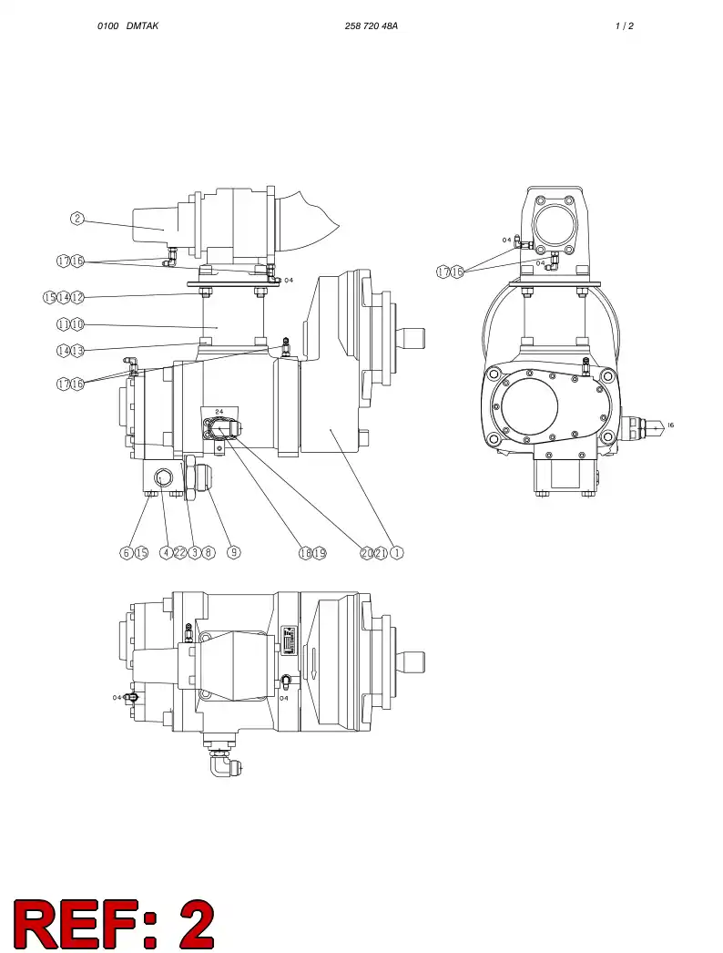 22336588 223 365 88 SUCTION CONTROL VALVE ASSY - Sandvik Technical Drawing