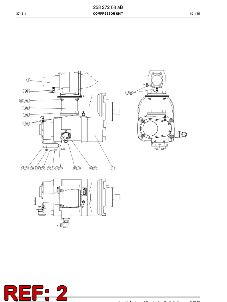 22336588c 223 365 88c SUCTION CONTROL VALVE - Sandvik Technical Drawing