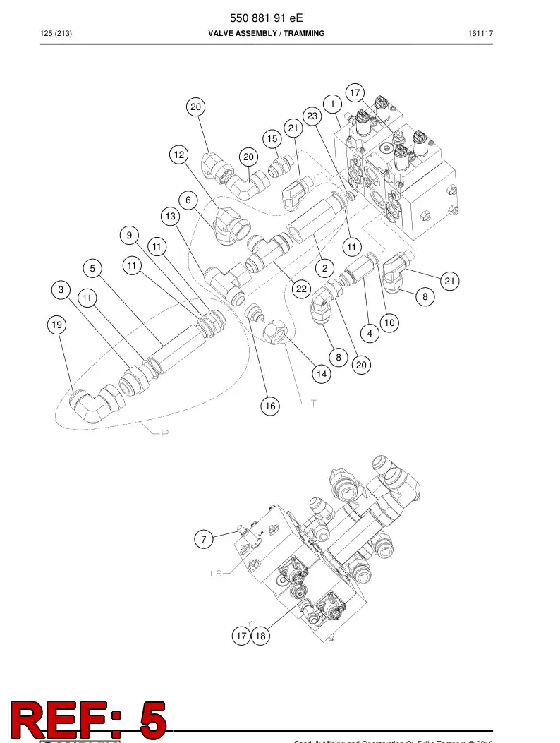 23204888 232 048 88 Adapter (hydraulic) - Sandvik Technical Drawing