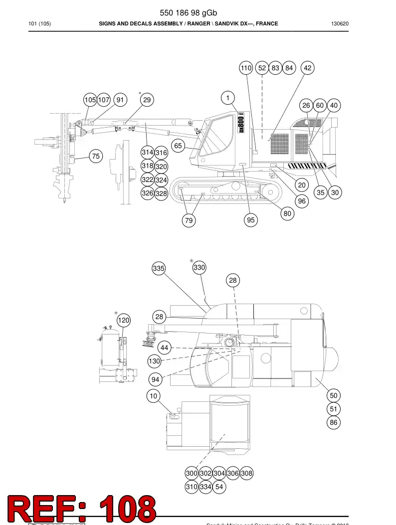 23224703d 232 247 03d Decal, Warning - Sandvik Technical Drawing