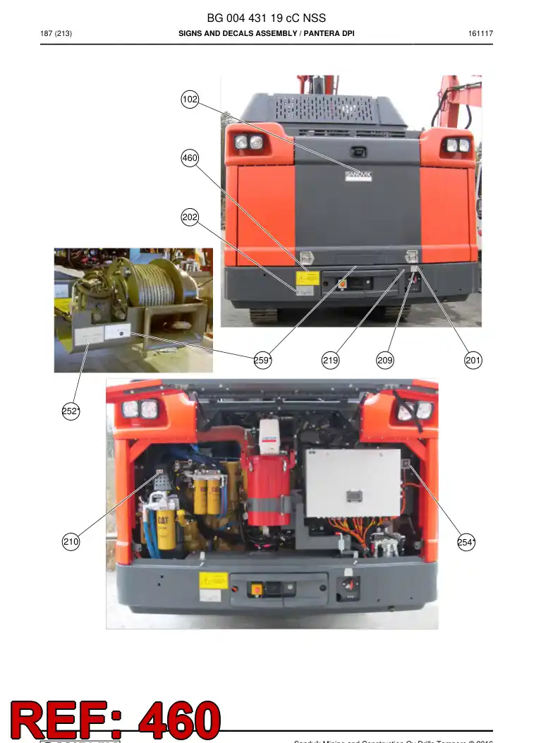23224708h 232 247 08h Decal - Sandvik Technical Drawing