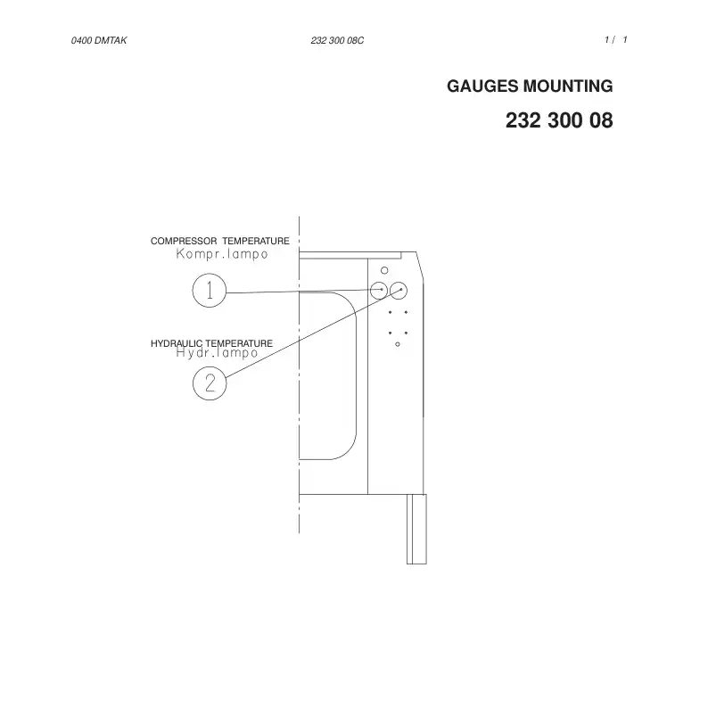 23230008C 232 300 08C GAUGES MOUNTING - Sandvik Technical Drawing