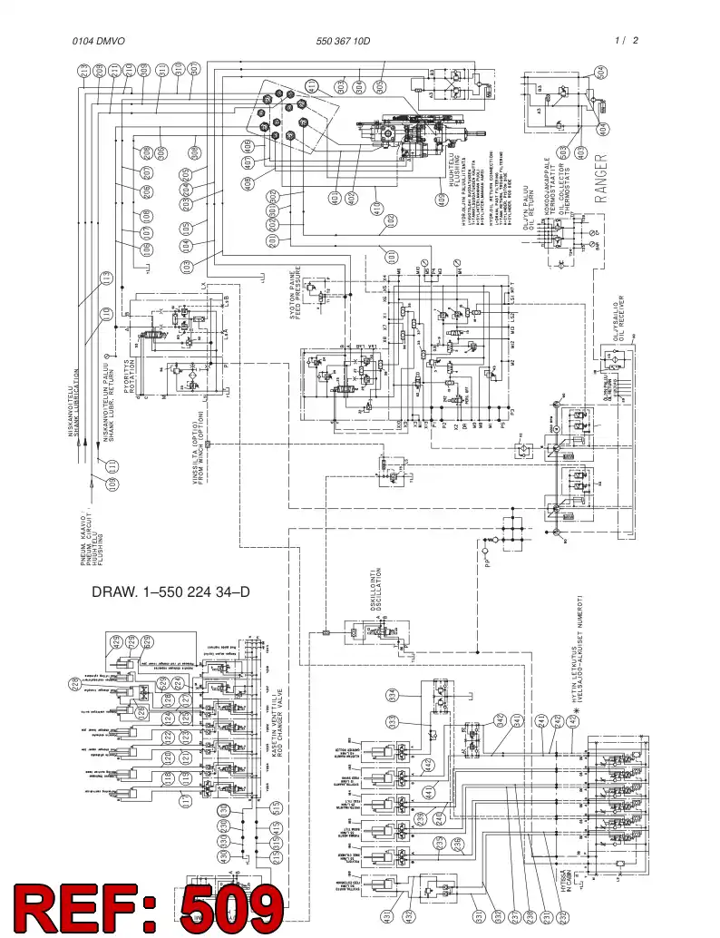 23232568 232 325 68 Hose assembly - Sandvik Technical Drawing