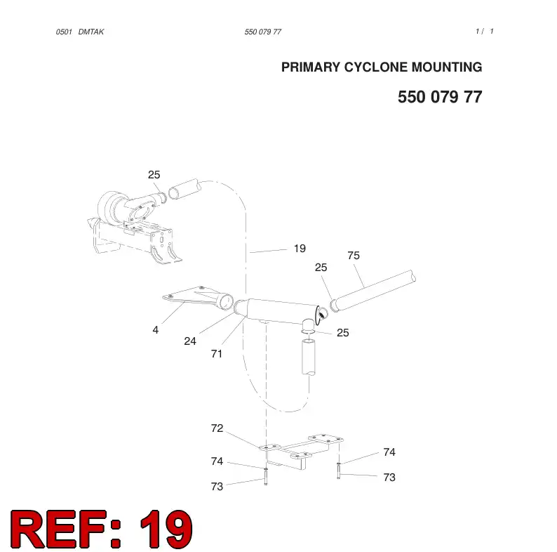 23236478 232 364 78 HOSE - Sandvik Technical Drawing