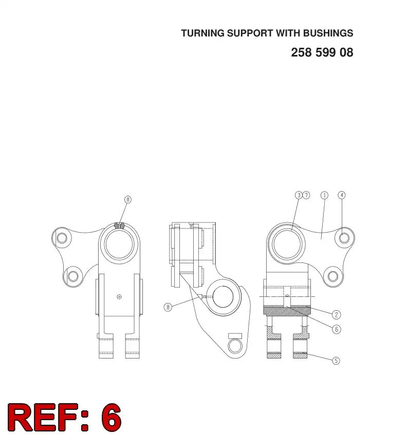 23237508 232 375 08 SPACER RING - Sandvik Technical Drawing