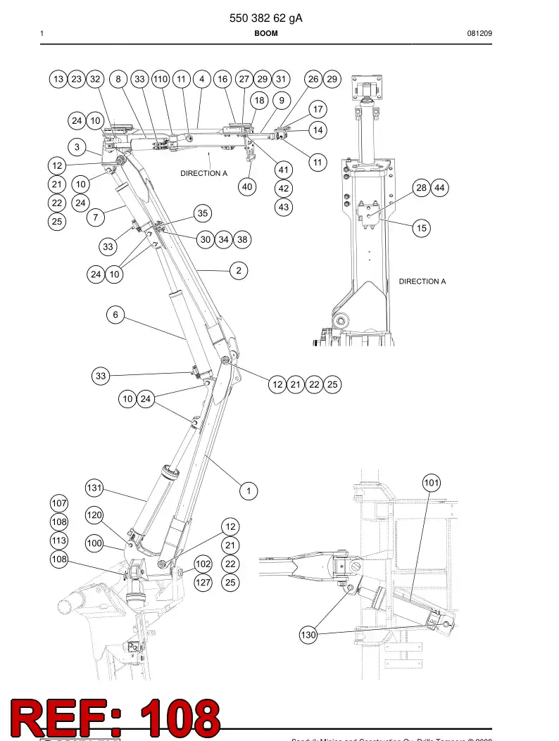 23259608 232 596 08 CASTLE NUT - Sandvik Technical Drawing