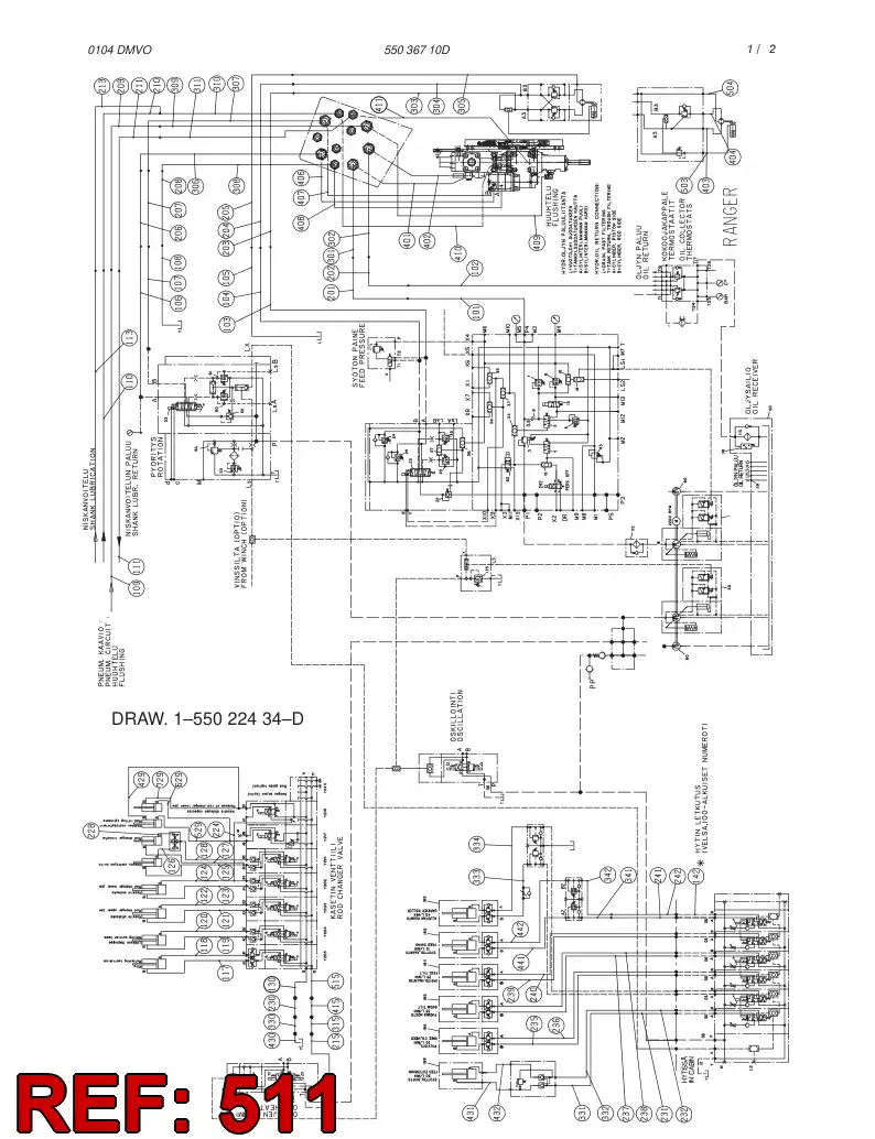 23269917 232 699 17 HOSE ASSEMBLY - Sandvik Technical Drawing