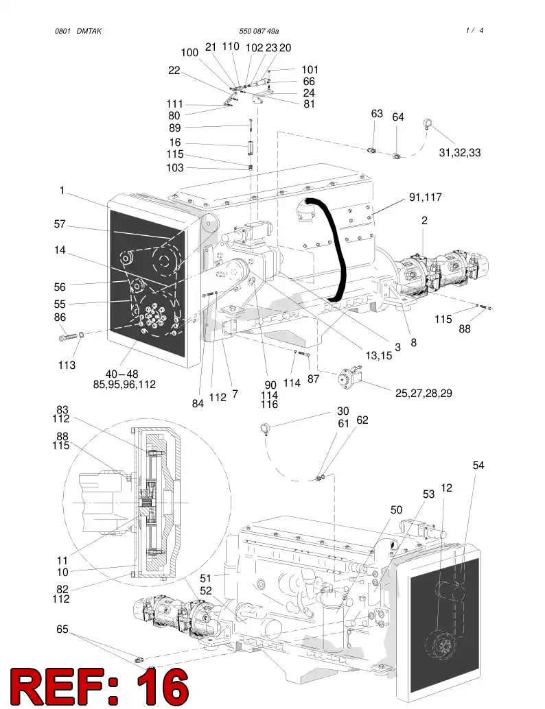 23274468 232 744 68 CLAMP - Sandvik Technical Drawing