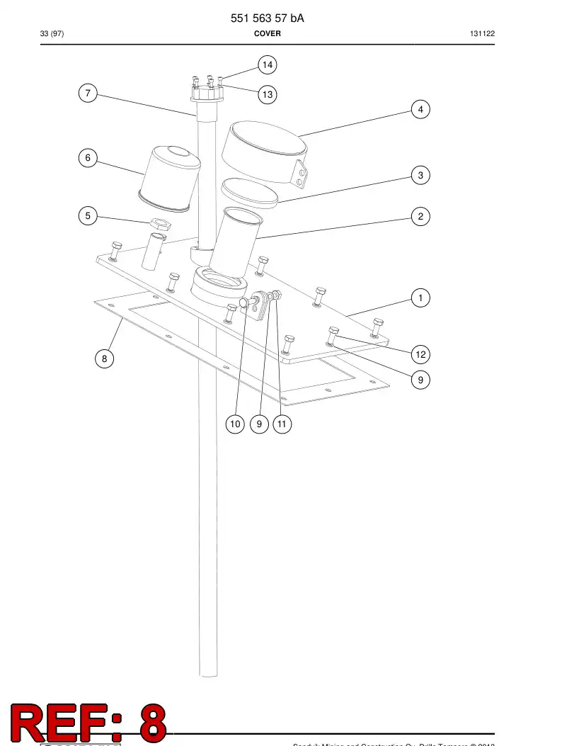 23281618a 232 816 18a Gasket - Sandvik Technical Drawing