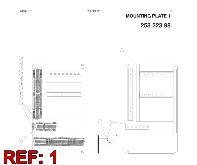 23284108 232 841 08 TERMINAL SUPPORT LEG - Sandvik Technical Drawing