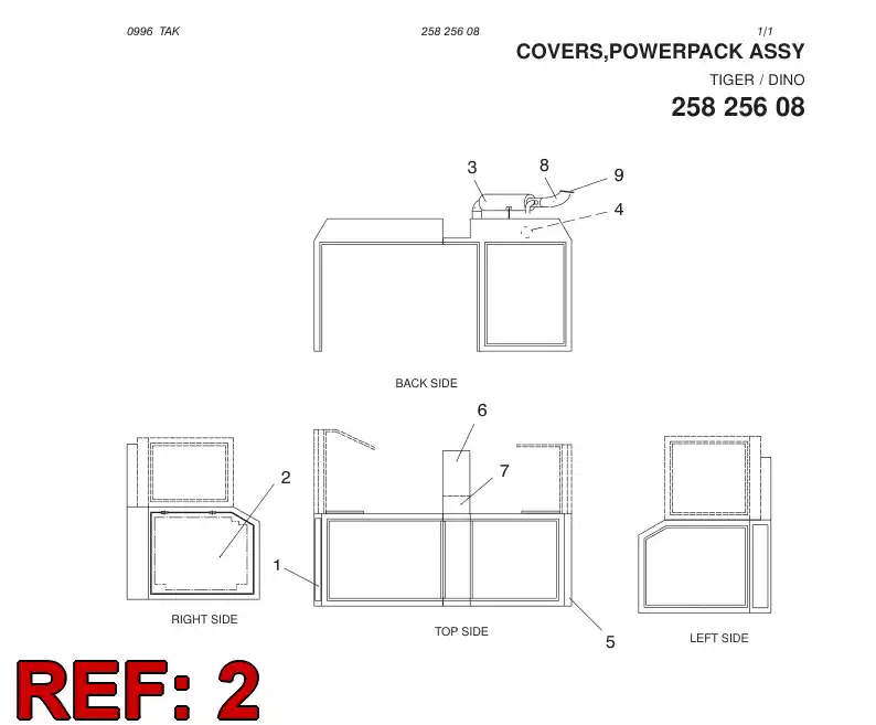 23289024 232 890 24 REAR DOOR, RIGHT - Sandvik Technical Drawing
