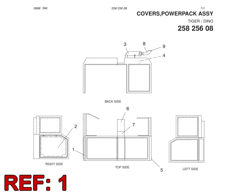 23289151 232 891 51 REAR FRAME, LEFT - Sandvik Technical Drawing