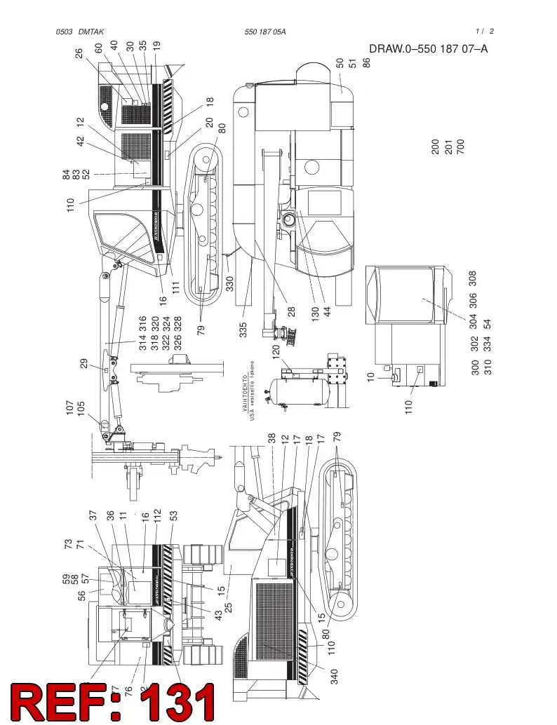 23303194 233 031 94 WARNING PLATE ASSY - Sandvik Technical Drawing