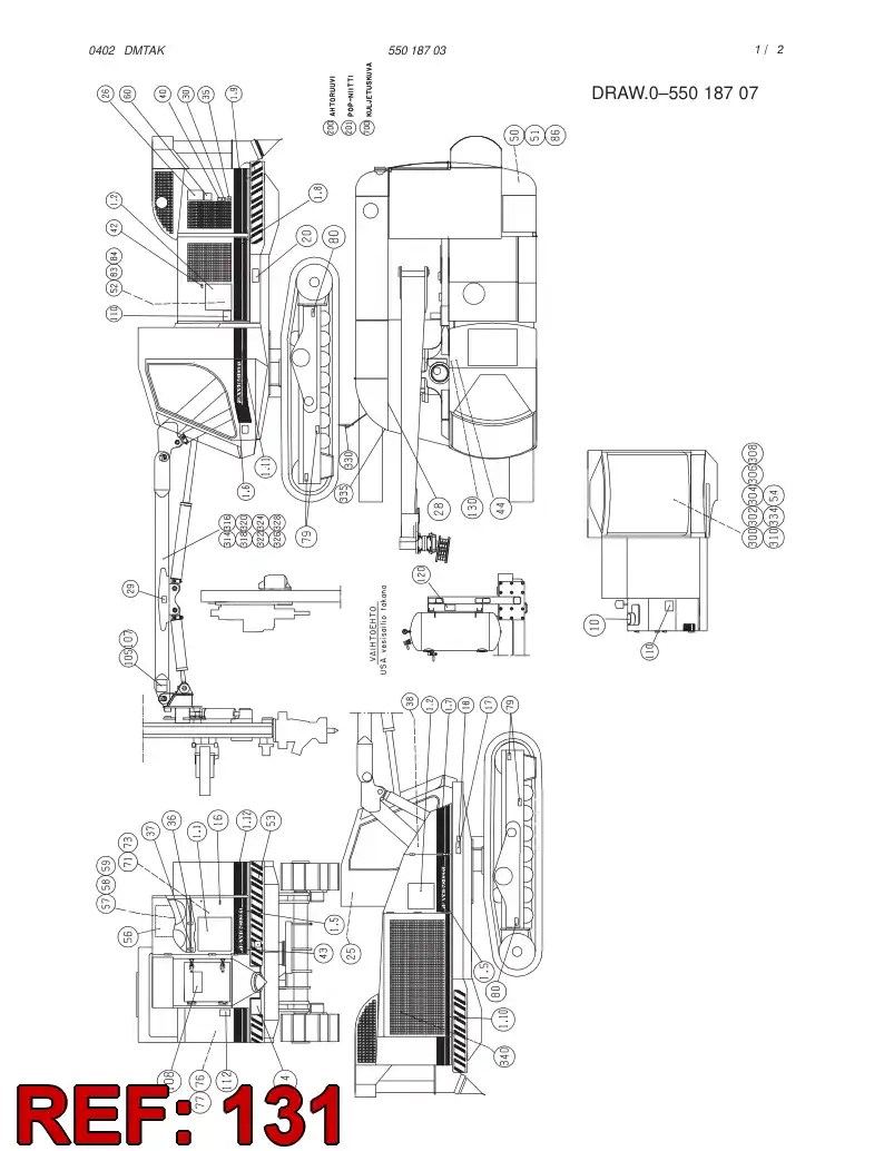 23303196 233 031 96 WARNING PLATE ASSY - Sandvik Technical Drawing